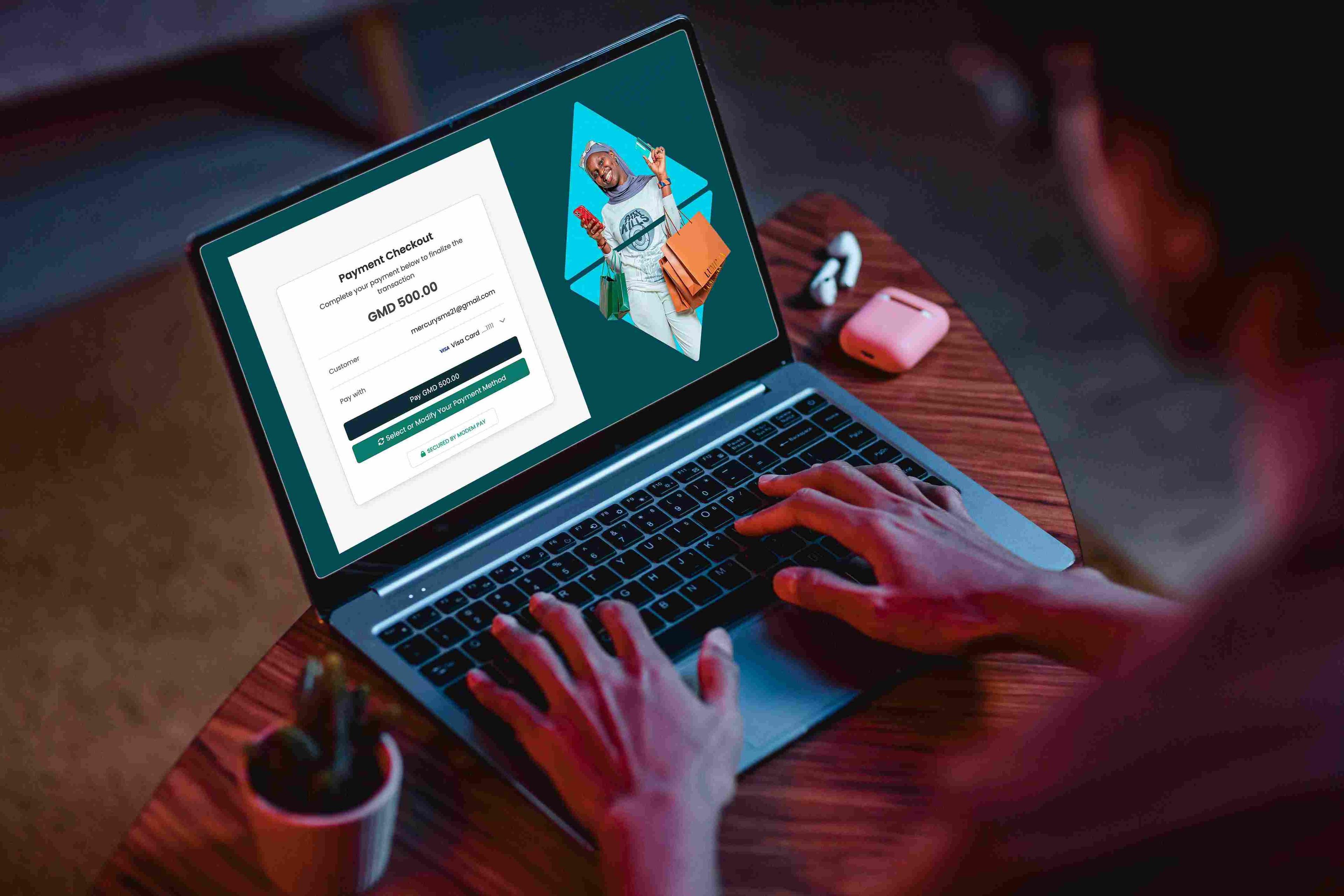 Modem Pay checkout page